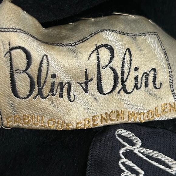 Vintage Union Made H. Liebes San Francisco Black French Wool Swing Coat - Picture 14 of 16